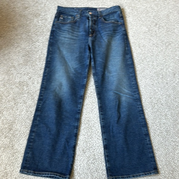 AG Kinsley High Rise Pop Crop Button Fly Blue Size 29 - Picture 2 of 8